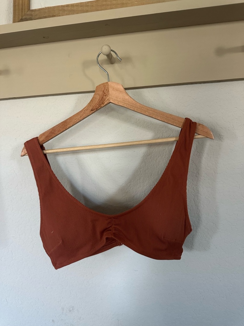 Aerie Rust Ribbed Scoop Bralette